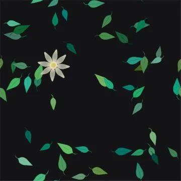 Floral ornamental vector pattern. Seamless design leafs texture. Stock Illustration