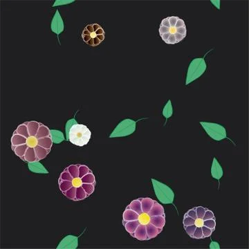 Floral ornamental vector pattern. Seamless design leafs texture. Stock Illustration