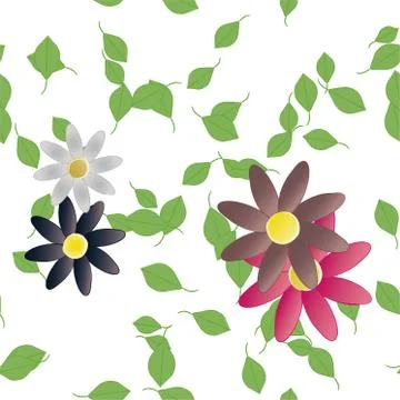 Floral ornamental vector pattern. Seamless design leafs texture. Illustrazione stock