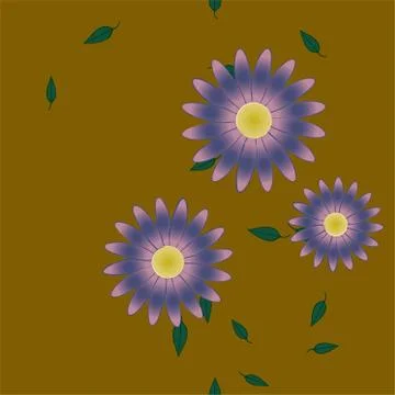 Floral ornamental vector pattern. Seamless design leafs texture. Stock Illustration