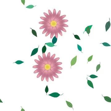 Floral ornamental vector pattern. Seamless design leafs texture. 스톡 일러스트