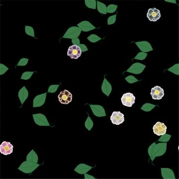 Floral ornamental vector pattern. Seamless design leafs texture. Stock Illustration