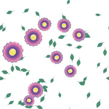 Floral ornamental vector pattern. Seamless design leafs texture. Stock Illustration