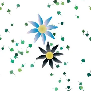 Floral ornamental vector pattern. Seamless design leafs texture. Illustrazione stock