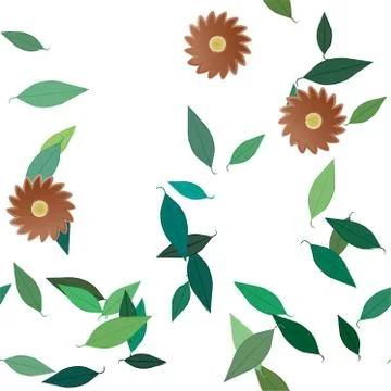 Floral ornamental vector pattern. Seamless design leafs texture. Illustrazione stock