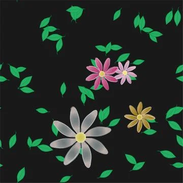 Floral ornamental vector pattern. Seamless design leafs texture. Illustrazione stock