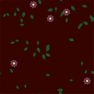 Floral ornamental vector pattern. Seamless design leafs texture. Stock Illustration