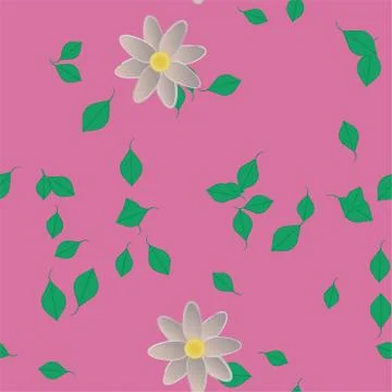 Floral ornamental vector pattern. Seamless design leafs texture. 스톡 일러스트