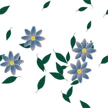 Floral ornamental vector pattern. Seamless design leafs texture. 스톡 일러스트