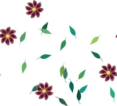 Floral ornamental vector pattern. Seamless design leafs texture. Stock Illustration