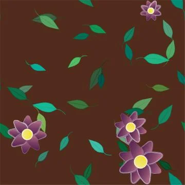 Floral ornamental vector pattern. Seamless design leafs texture. Stock Illustration
