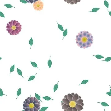 Floral ornamental vector pattern. Seamless design leafs texture. Stock Illustration