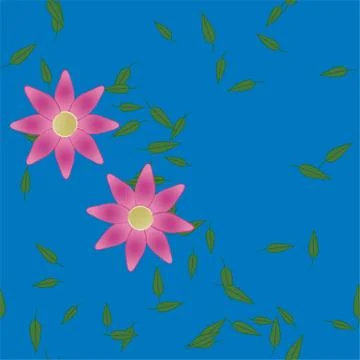 Floral ornamental vector pattern. Seamless design leafs texture. Stock Illustration