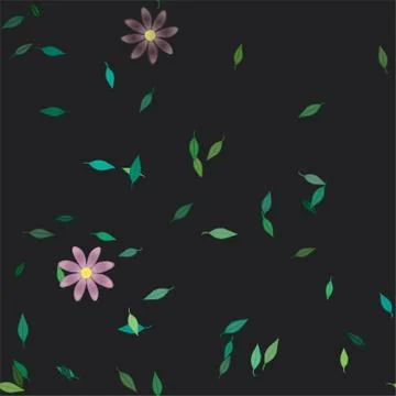 Floral ornamental vector pattern. Seamless design leafs texture. Stock Illustration