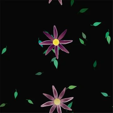 Floral ornamental vector pattern. Seamless design leafs texture. Stock Illustration