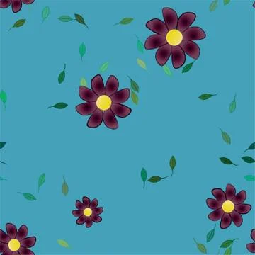 Floral ornamental vector pattern. Seamless design leafs texture. Stock Illustration