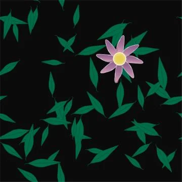 Floral ornamental vector pattern. Seamless design leafs texture. Stock Illustration