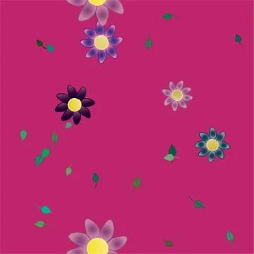 Floral ornamental vector pattern. Seamless design leafs texture. Stock Illustration