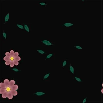 Floral ornamental vector pattern. Seamless design leafs texture. Stock Illustration