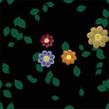 Floral ornamental vector pattern. Seamless design leafs texture. Stockillustratie