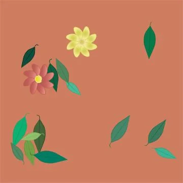 Floral ornamental vector pattern. Seamless design leafs texture. Illustrazione stock