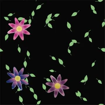 Floral ornamental vector pattern. Seamless design leafs texture. Stock Illustration