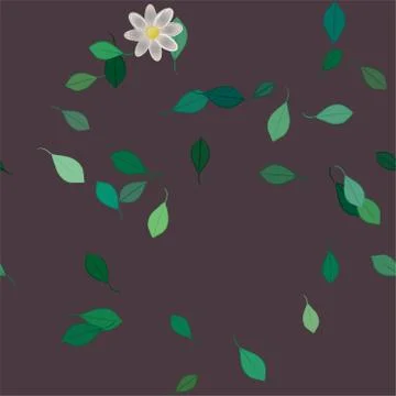 Floral ornamental vector pattern. Seamless design leafs texture. Stock Illustration