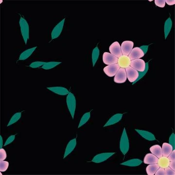 Floral ornamental vector pattern. Seamless design leafs texture. Stock Illustration