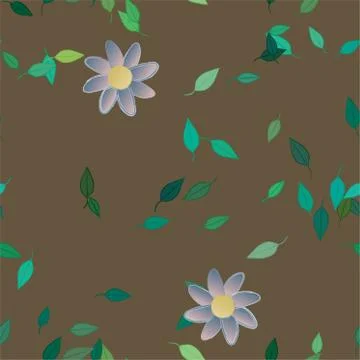Floral ornamental vector pattern. Seamless design leafs texture. Illustrazione stock