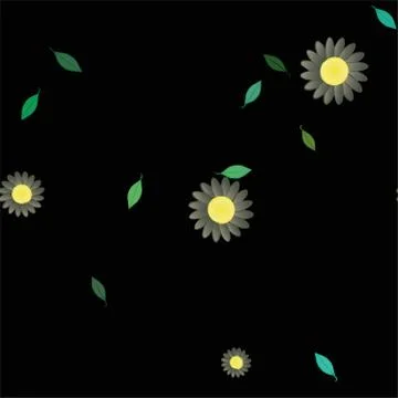 Floral ornamental vector pattern. Seamless design leafs texture. Stock Illustration