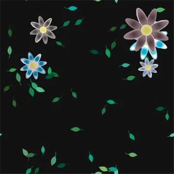 Floral ornamental vector pattern. Seamless design leafs texture. Illustrazione stock