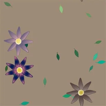 Floral ornamental vector pattern. Seamless design leafs texture. Stock Illustration