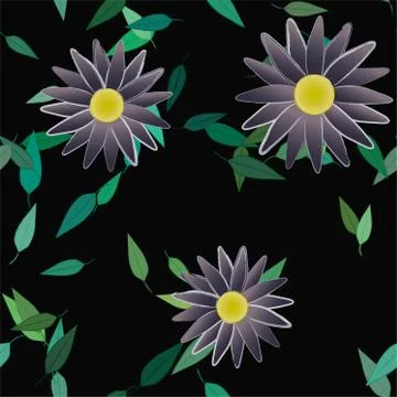 Floral ornamental vector pattern. Seamless design leafs texture. Illustrazione stock