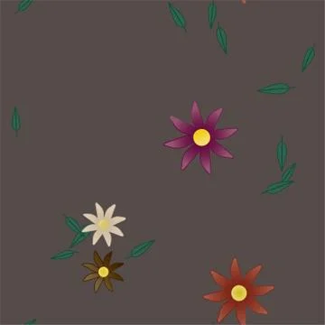 Floral ornamental vector pattern. Seamless design leafs texture. Illustrazione stock