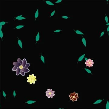 Floral ornamental vector pattern. Seamless design leafs texture. Illustrazione stock