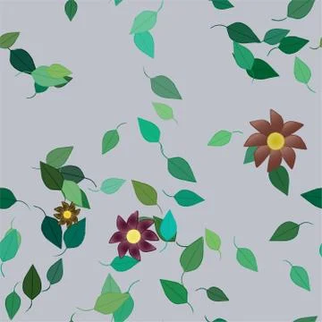 Floral ornamental vector pattern. Seamless design leafs texture. 스톡 일러스트