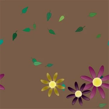 Floral ornamental vector pattern. Seamless design leafs texture. Stock Illustration