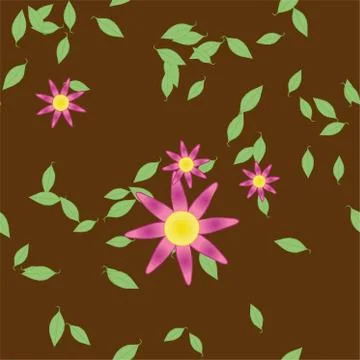 Floral ornamental vector pattern. Seamless design leafs texture. Stock Illustration