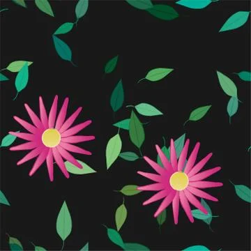 Floral ornamental vector pattern. Seamless design leafs texture. Illustrazione stock