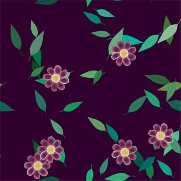 Floral ornamental vector pattern. Seamless design leafs texture. 스톡 일러스트