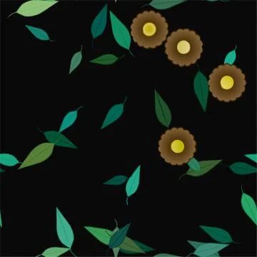 Floral ornamental vector pattern. Seamless design leafs texture. Stockillustratie