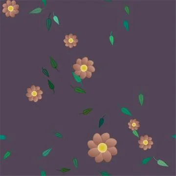 Floral ornamental vector pattern. Seamless design leafs texture. Stock Illustration
