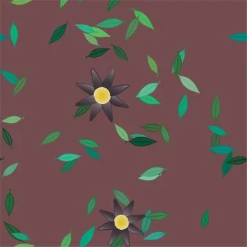 Floral ornamental vector pattern. Seamless design leafs texture. Illustrazione stock