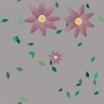 Floral ornamental vector pattern. Seamless design leafs texture. Illustrazione stock