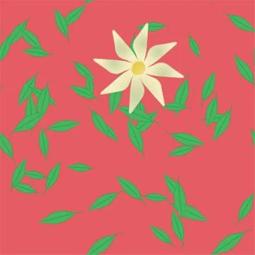 Floral ornamental vector pattern. Seamless design leafs texture. Stock Illustration