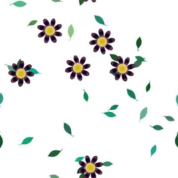 Floral ornamental vector pattern. Seamless design leafs texture. Stockillustratie