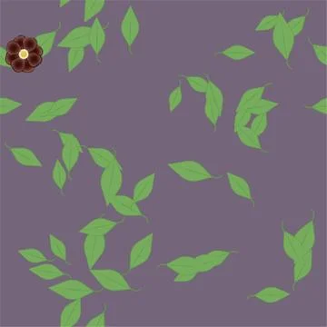 Floral ornamental vector pattern. Seamless design leafs texture. 스톡 일러스트