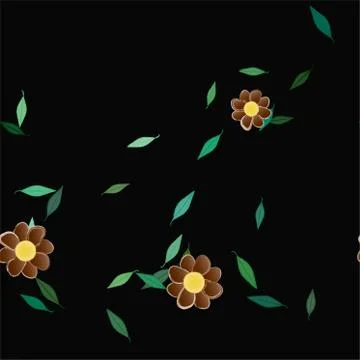 Floral ornamental vector pattern. Seamless design leafs texture. Stockillustratie