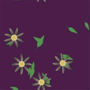 Floral ornamental vector pattern. Seamless design leafs texture. Stock Illustration