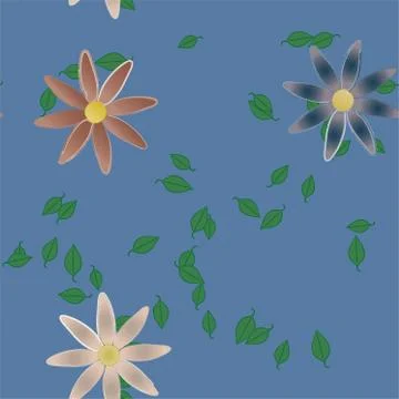 Floral ornamental vector pattern. Seamless design leafs texture. Illustrazione stock